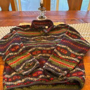 Vintage 1990s Mens Patagonia 4 Snap Synchilla Fleece Pullover.  Size Medium